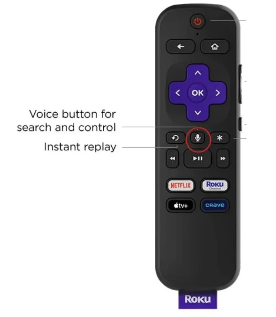 Voice button on Roku remote