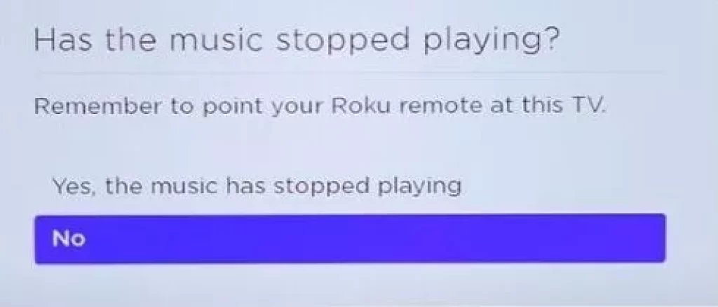 Has the music stop playing popup