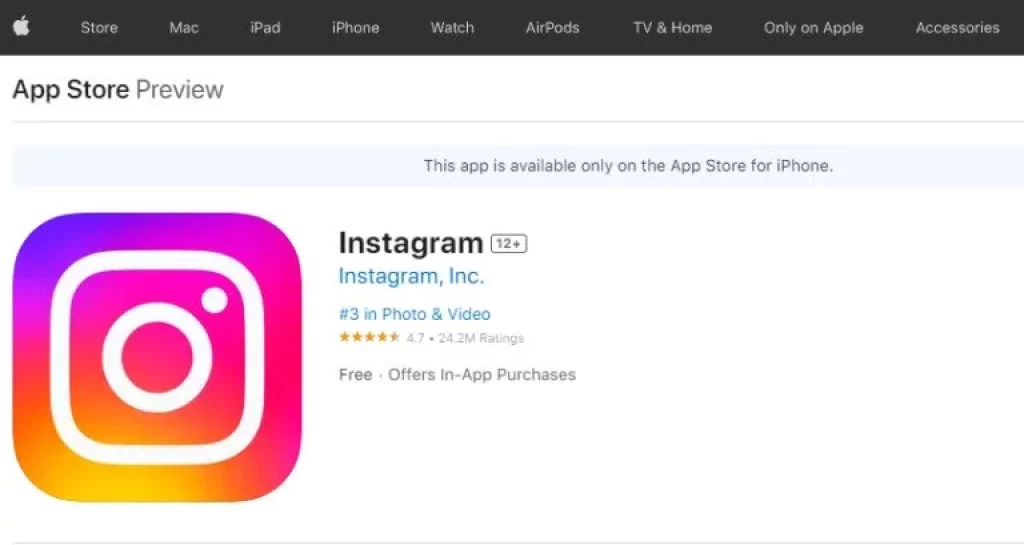 Instagram App on iOS Devices