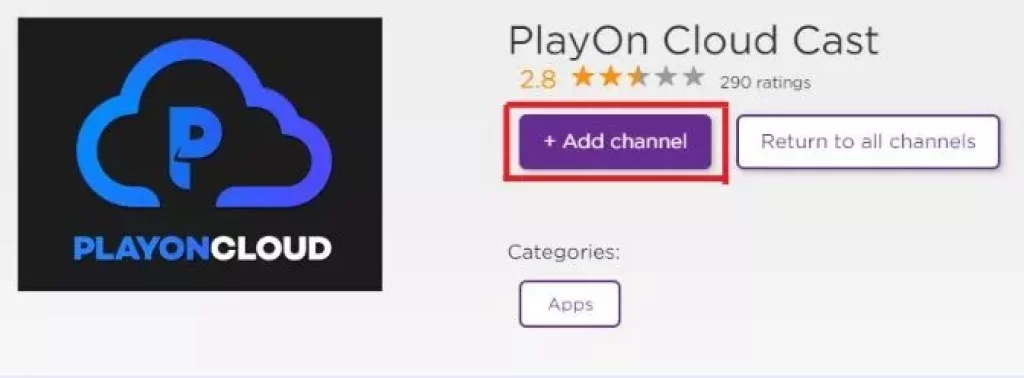 PlayOn Cloud Cast Channel App on the Roku Channel Store