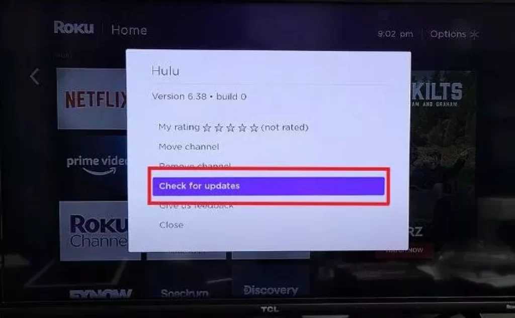 Showing the option of Check for Updates