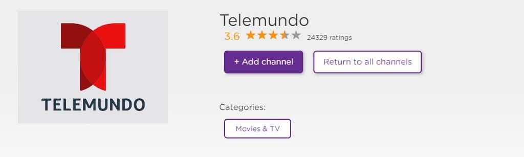 Telemundo channel app on roku 
