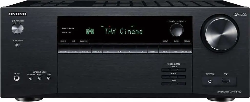 The front side of the AV Receiver Onkyo TX-NR6100
