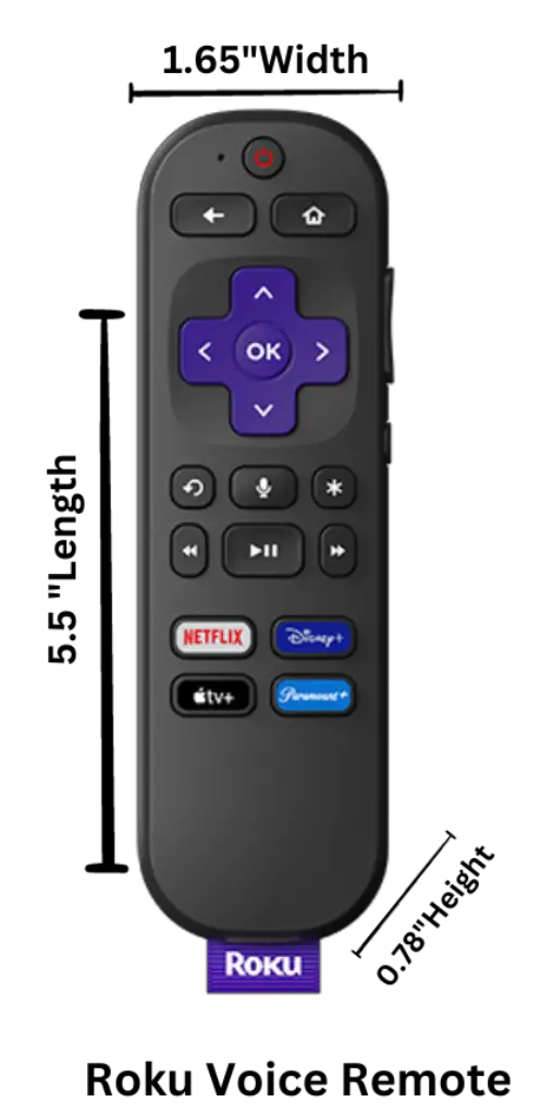 Roku Voice Remote size in Inches